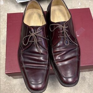 Men's Ferragamo Burgundy Leather Dress Shoes